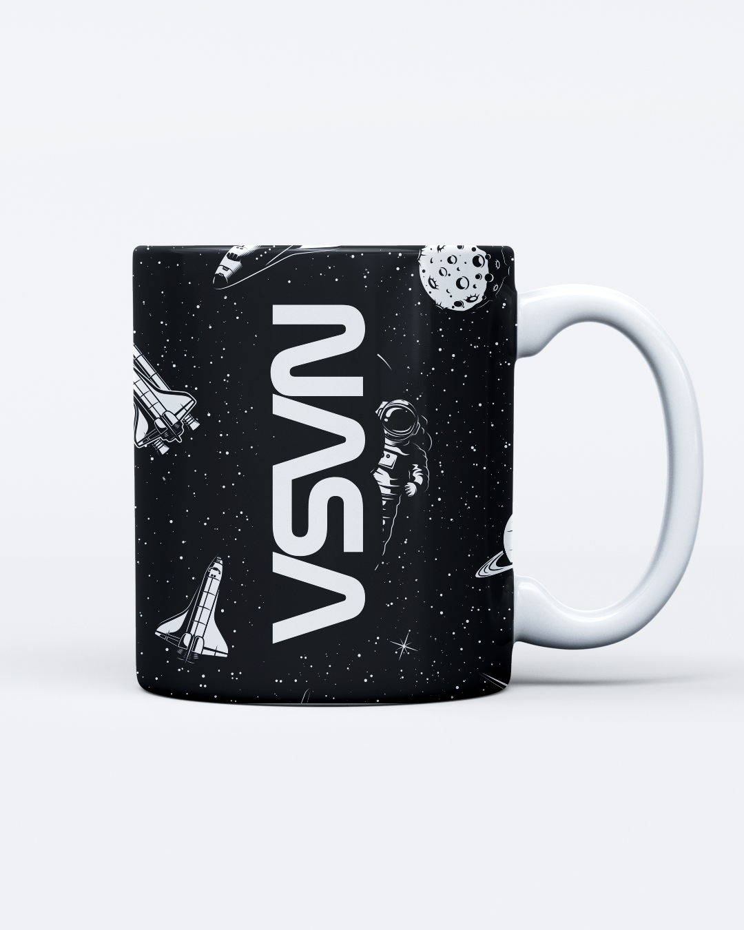 Caneca De Cerâmica Preta – Ícones Espaciais NASA Worm