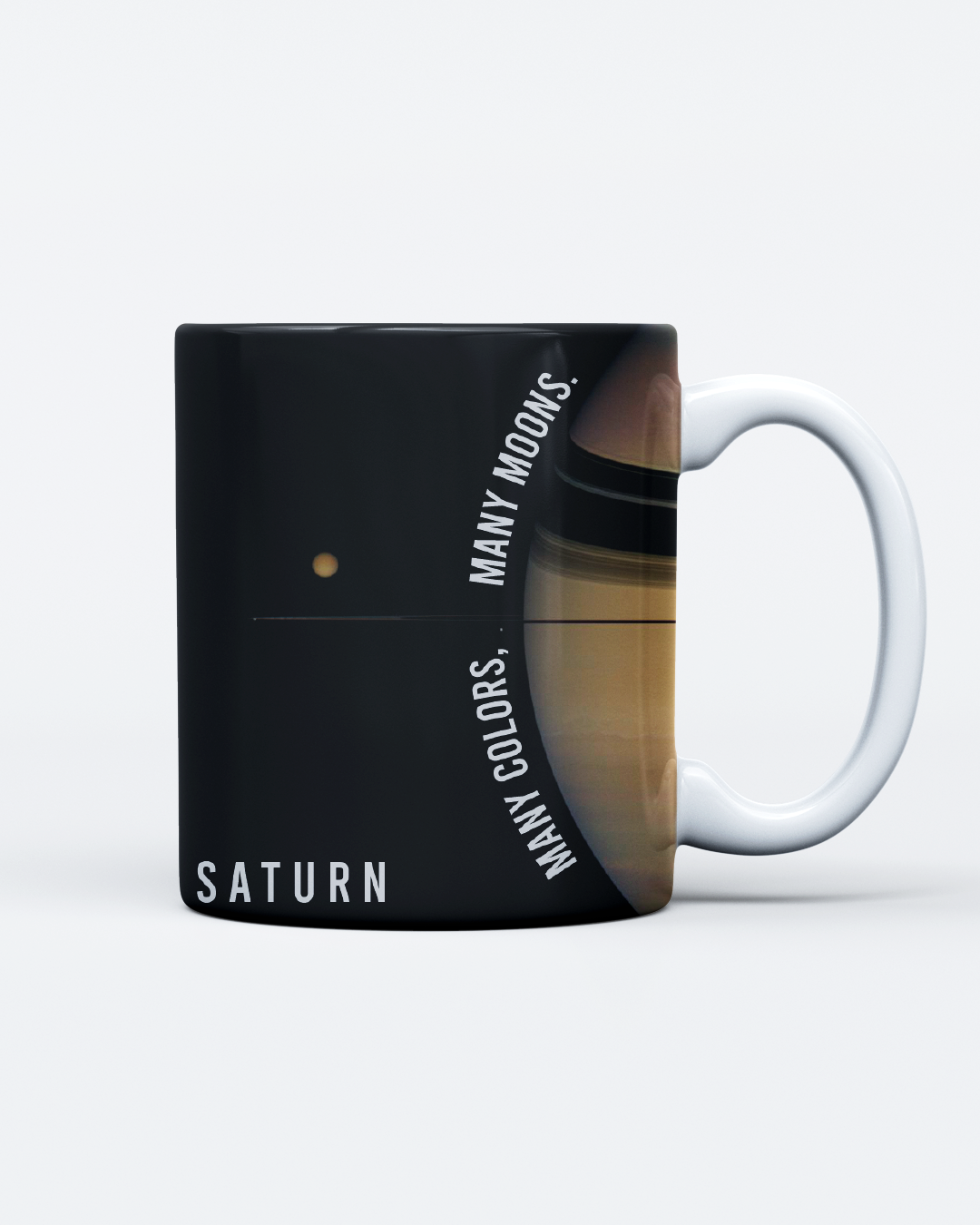 Caneca De Cerâmica Preta – Saturno NASA Worm