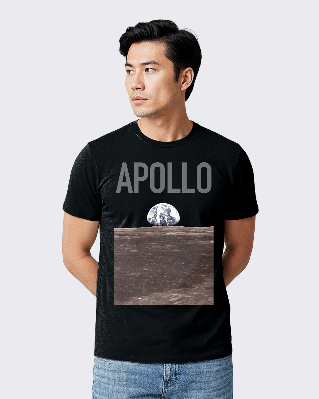 Camiseta Unissex Preta - 100% Algodão - NASA Foto da Terra