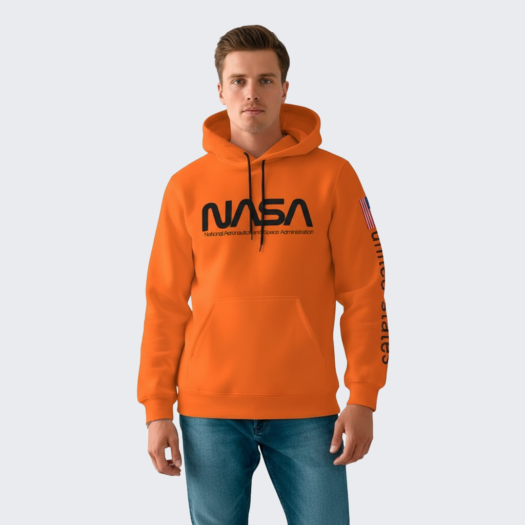 Moletom Unissex Laranja - NASA Worm