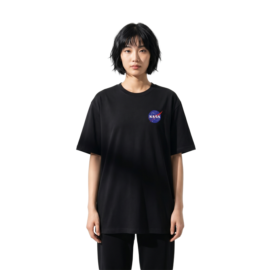 Camiseta Unissex Preta - 100% Algodão - NASA Missão Artemis II