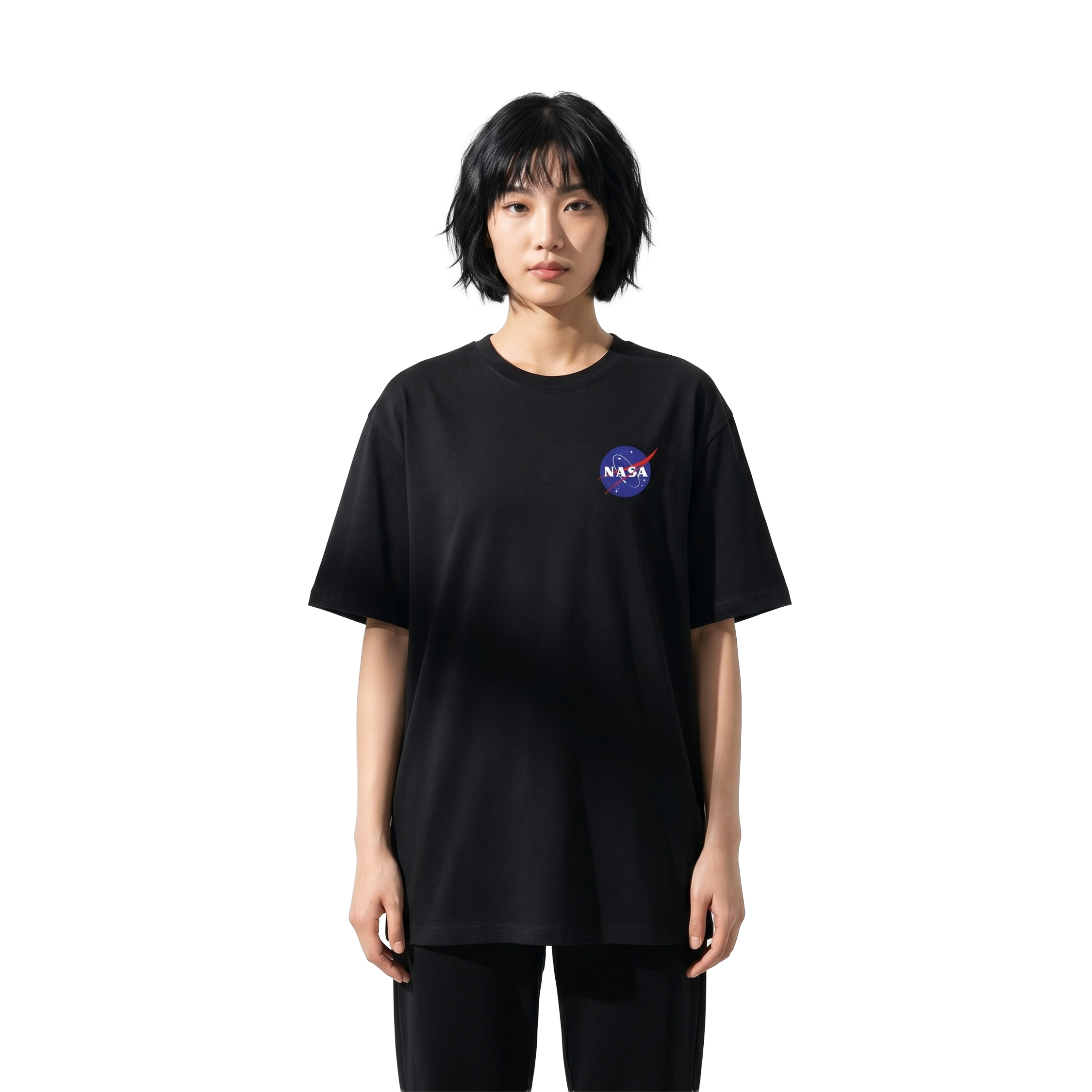 Camiseta Unissex Preta - 100% Algodão - NASA Missão Artemis II