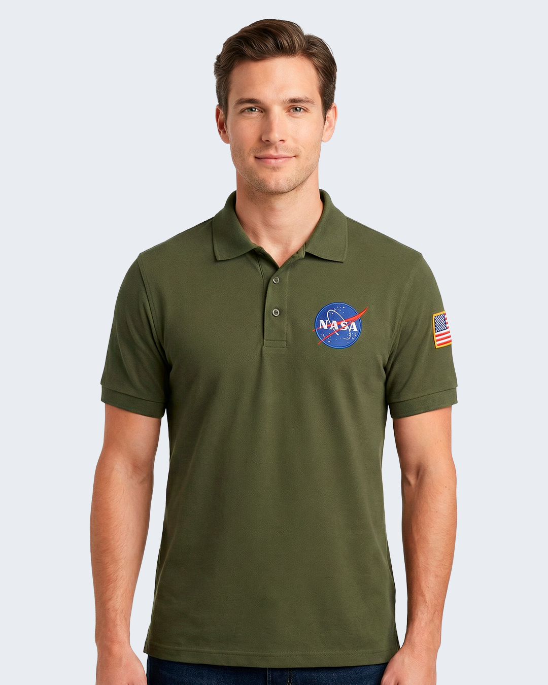 Camiseta Polo Verde Musgo - NASA Meatball