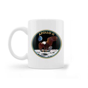 Caneca De Cerâmica Branca – NASA Missão Apollo 11