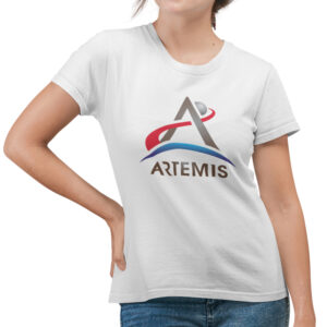 Camiseta Feminina Branca – 100% Algodão – NASA Missão Artemis