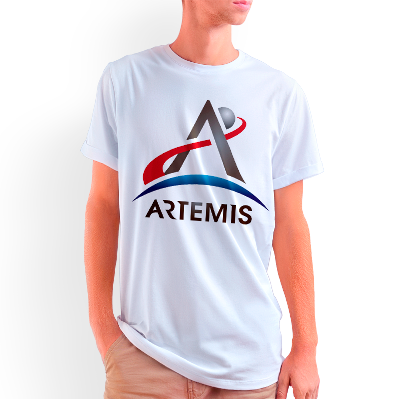 Camiseta Unissex Branca – 100% Algodão – NASA Missão Artemis