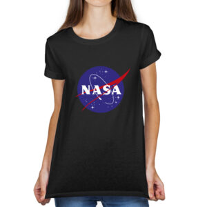 Camiseta Feminina Preta – 100% Algodão – NASA Meatball